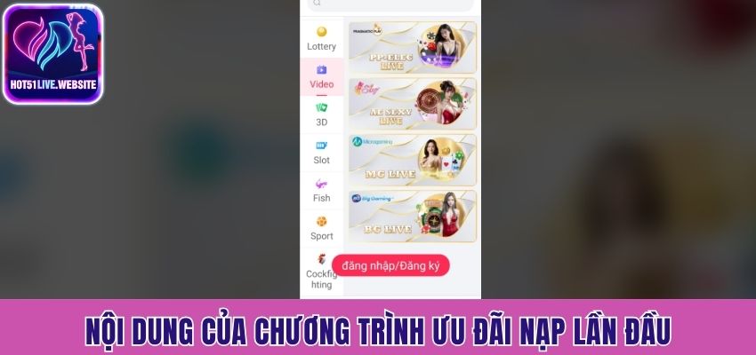 Nội dung của chương trình ưu đãi nạp lần đầu